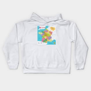 Administrative map of France Kids Hoodie